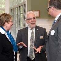 people talk with winner